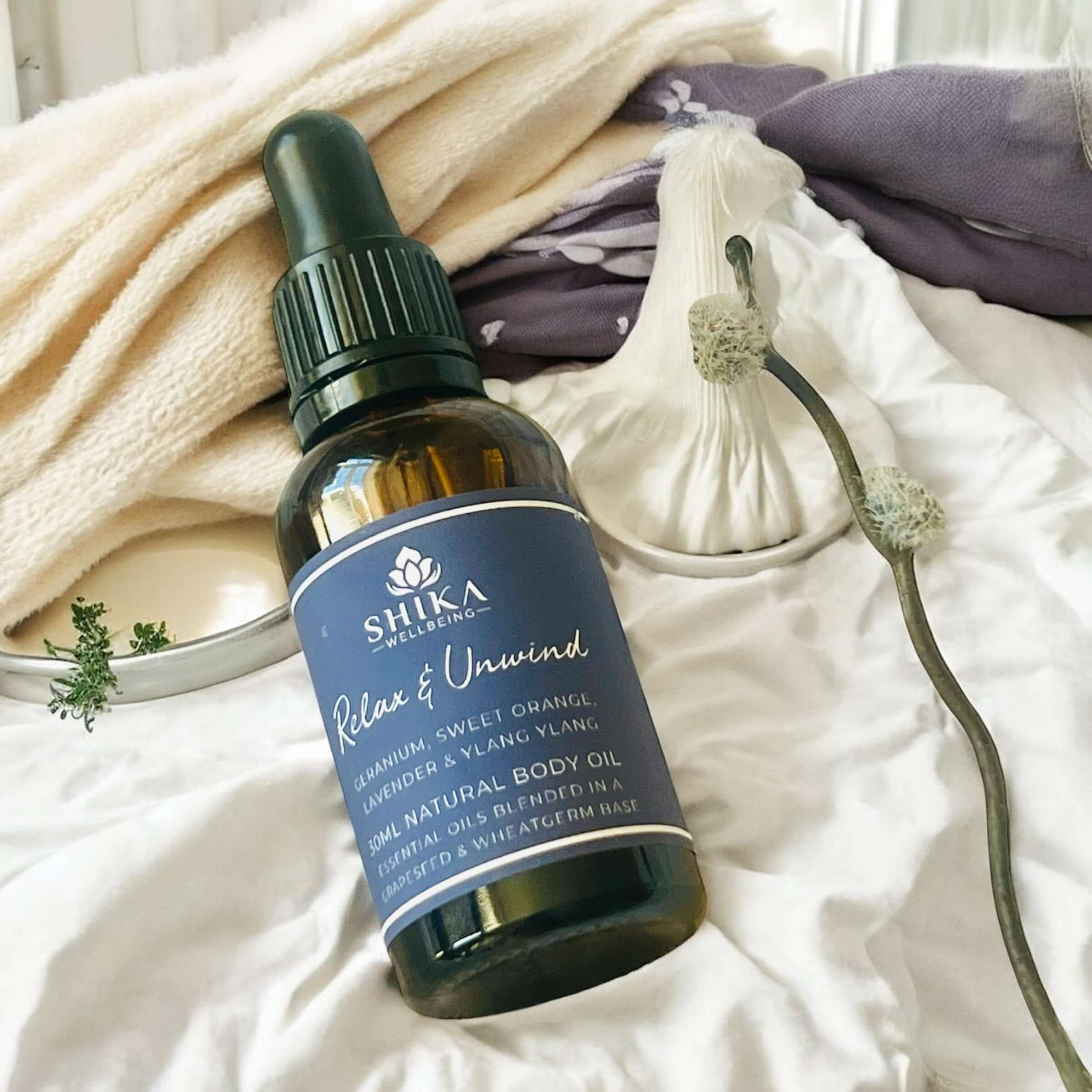 Shika Wellbeing Relax & Unwind Aromatherapy Massage Oil