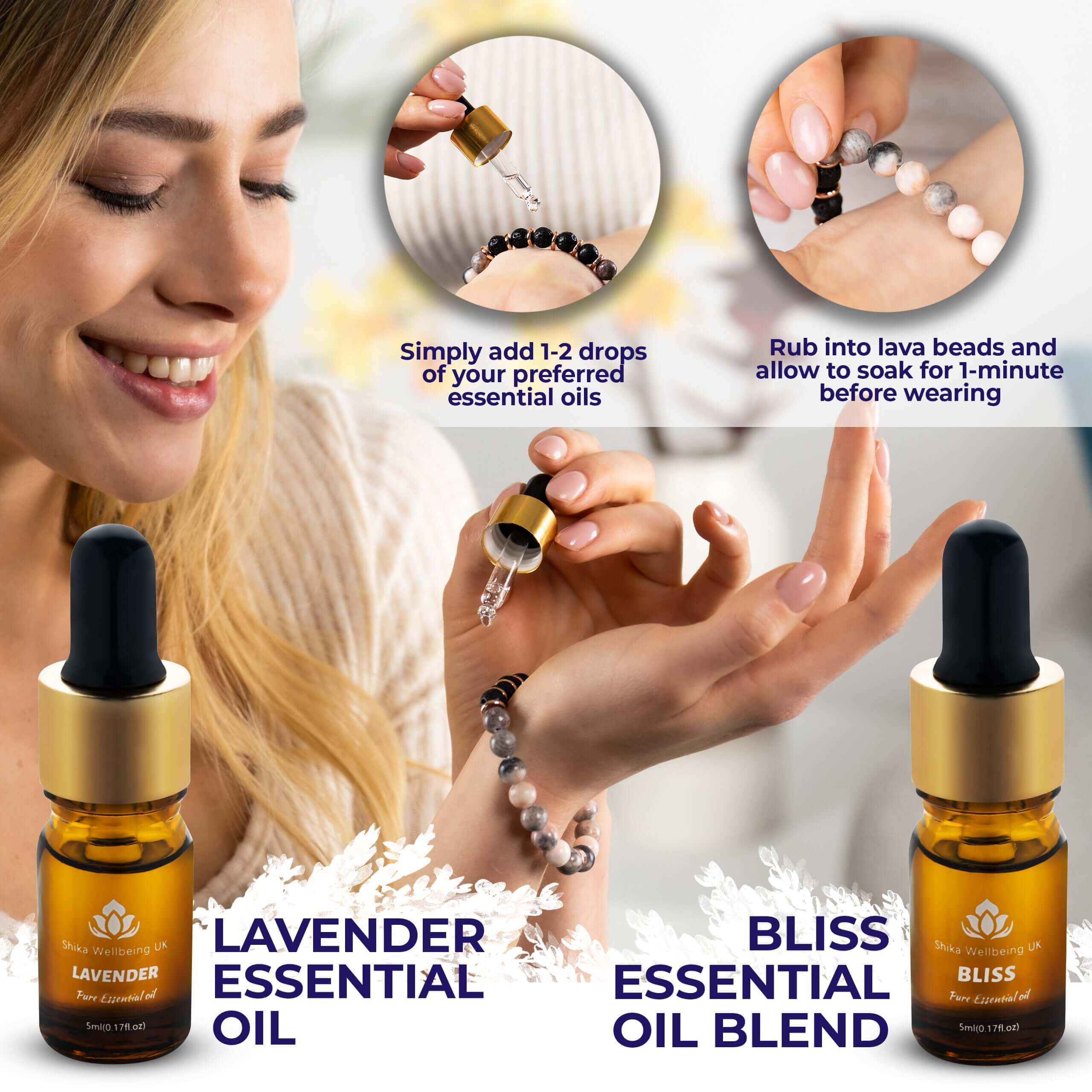 Crystal Diffuser Bracelet - Pink Zebra Bracelet | Shika Wellbeing UK