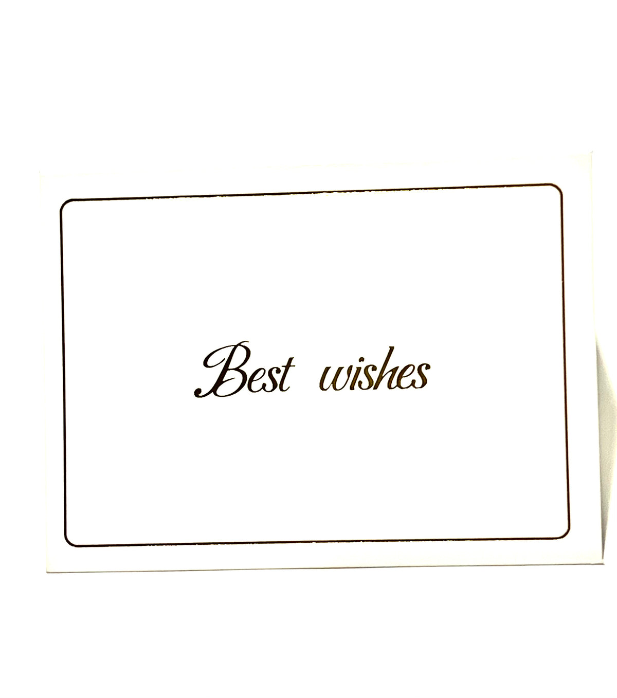 White card with 'Best wishes' text on a white background