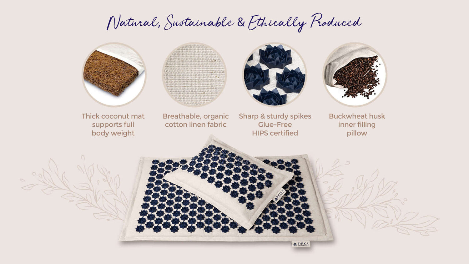 eco firendly and natural inner coconut mat filing and buckwherat husk inner pillow filing