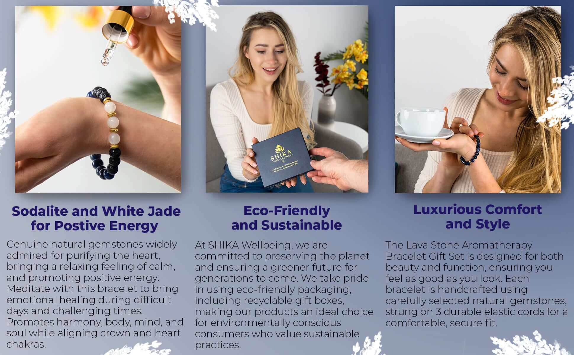 Bracelet Gift Sets - Jade Lava Stone Bracelet | Shika Wellbeing UK