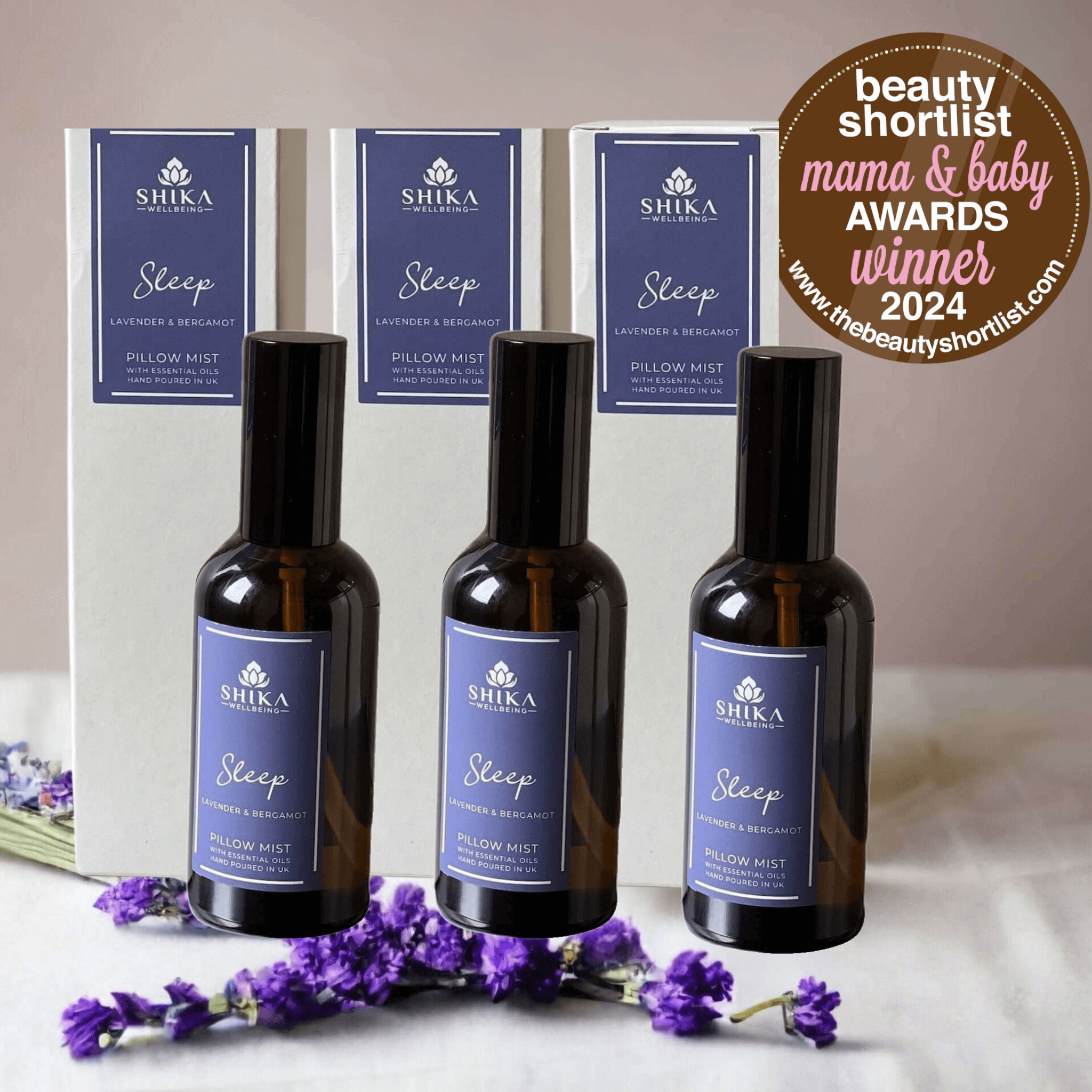 Shika Sleep Pillow Mist Trio Set – Lavender & Bergamot