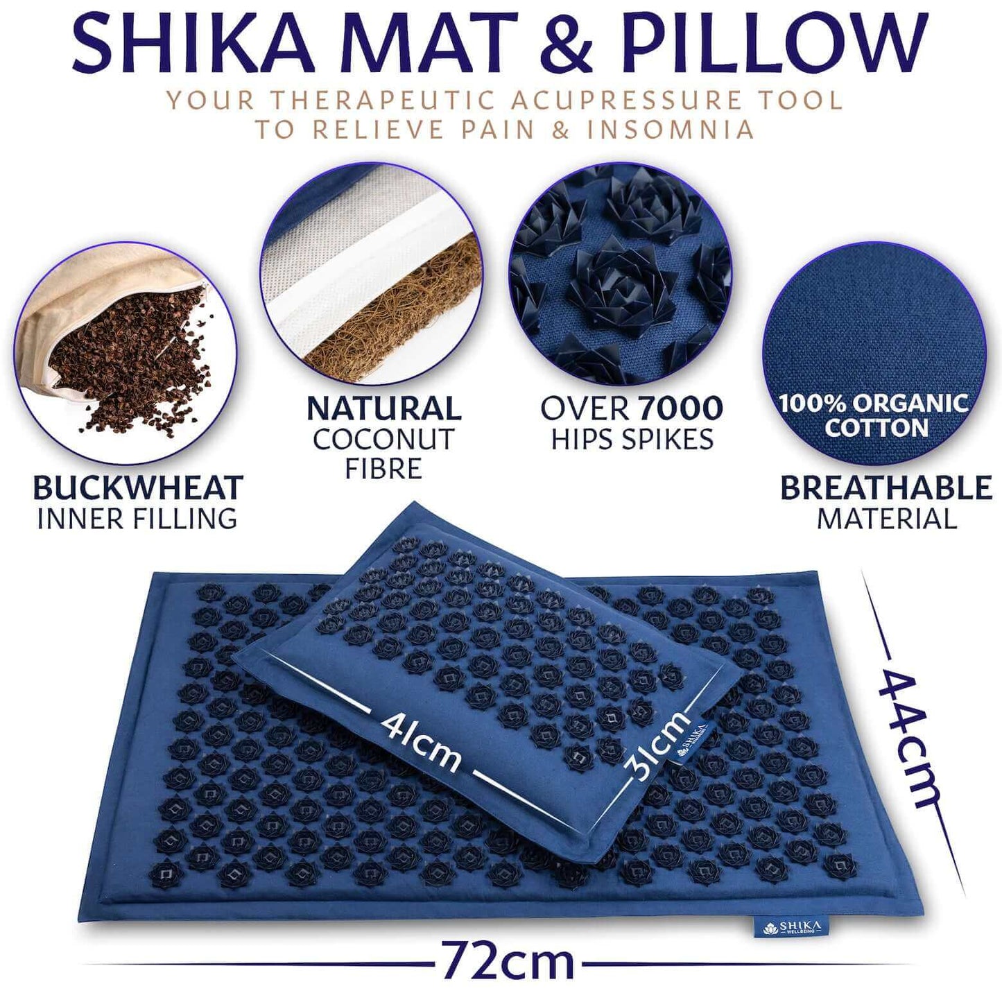 Shika Wellbeing Acupressure Mat & free Pillow | Shika Wellbeing UK