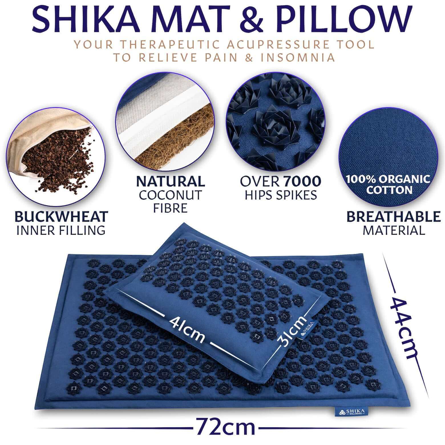 Acupuncture Pillow Set, Acupressure Mat, Relaxation Mat, shakti mat, acupressure mat & pillow set