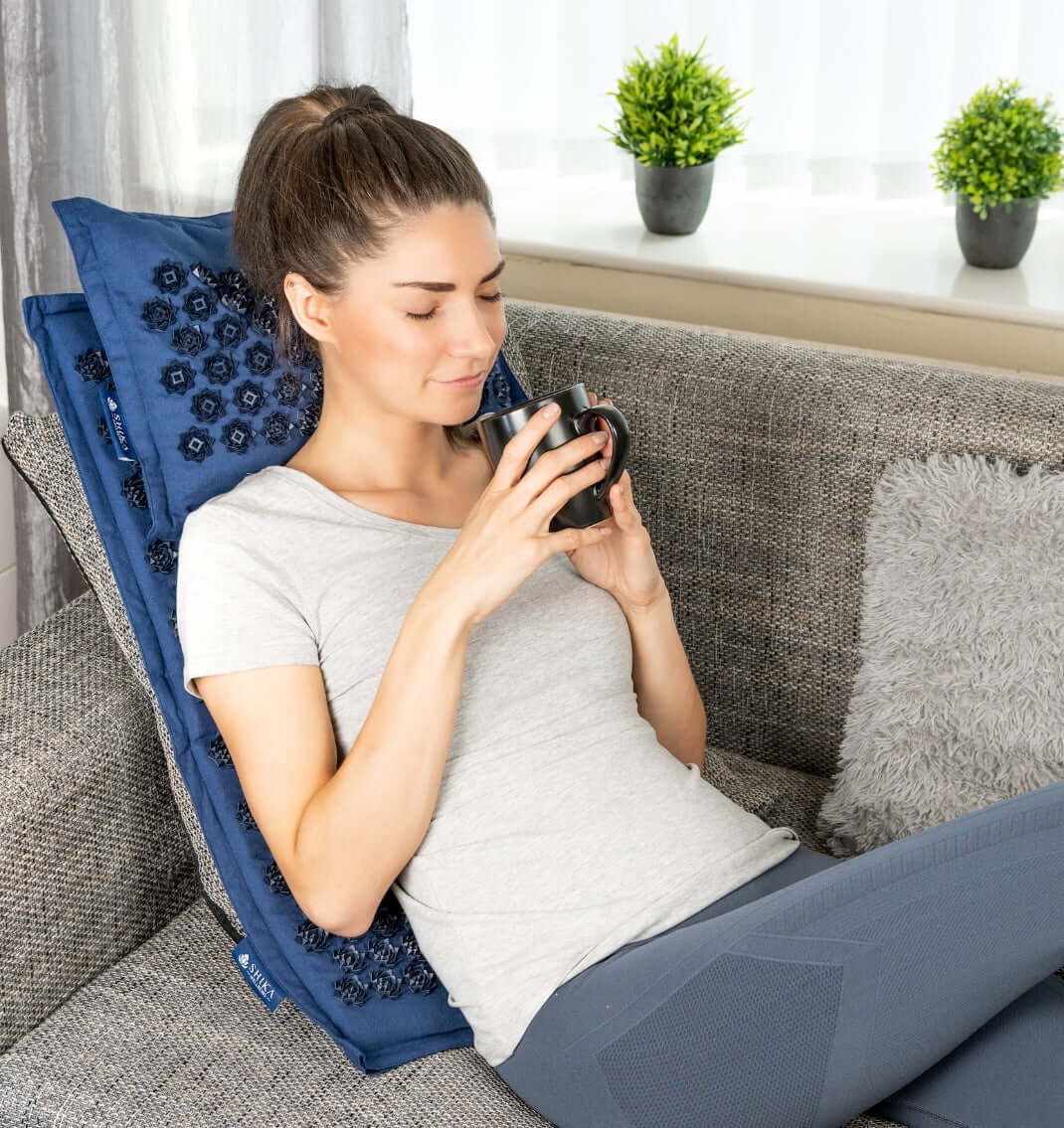 wake up feeling relaxed and rejevunated after using shika mat & pillow