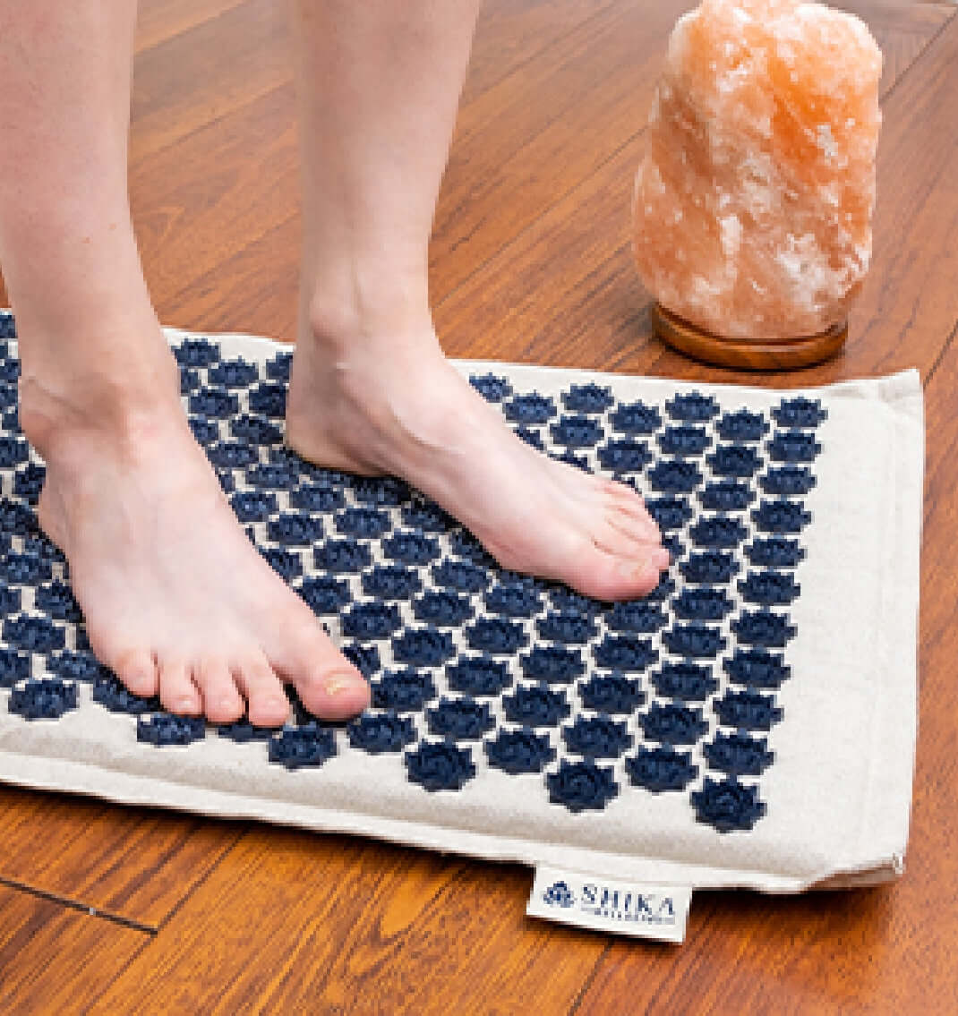 have you ever tried standing on the shika mat, benefits from reflexology with the sharp spikes 