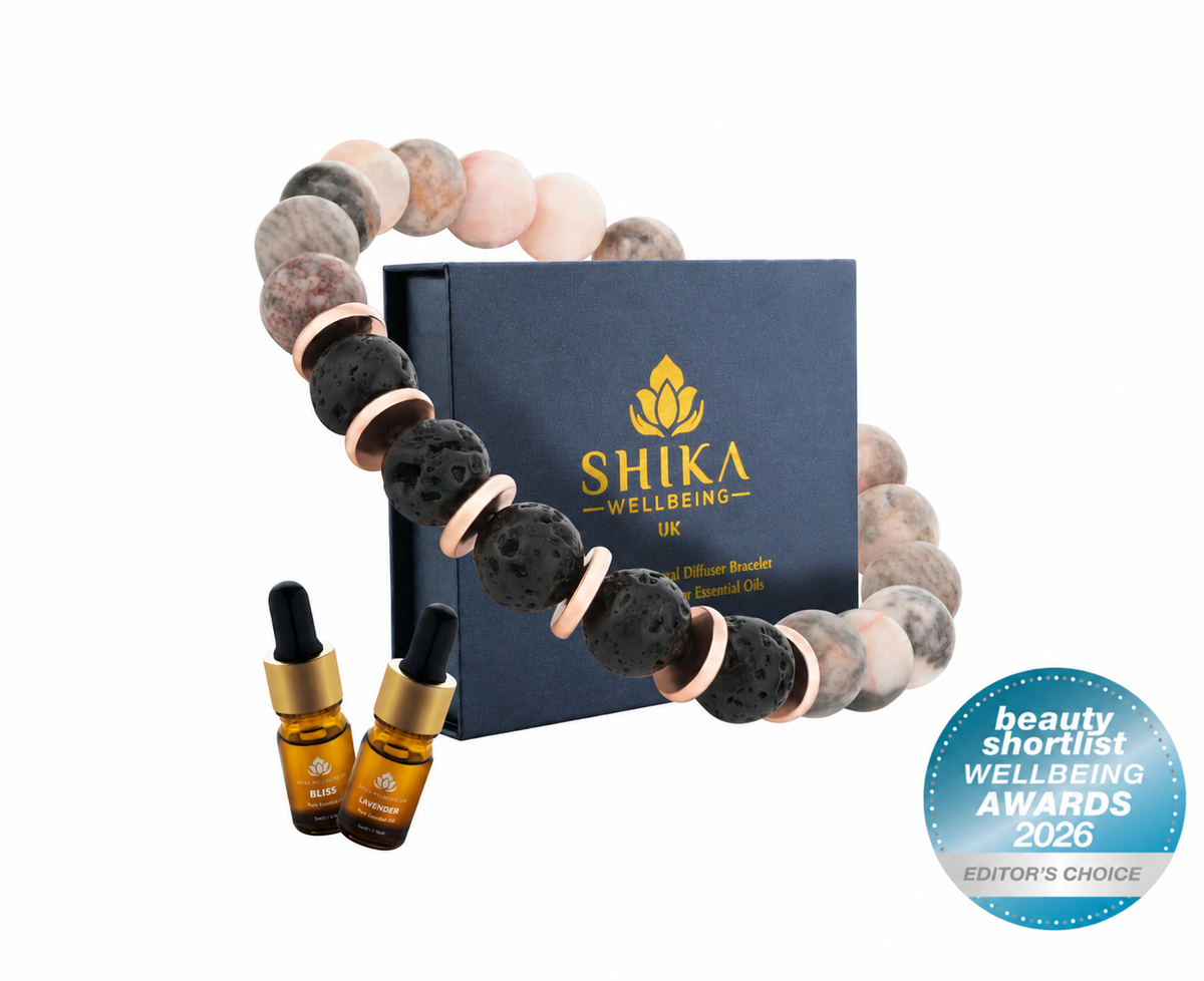 Pink Zebra Jasper Lava Stone Aromatherapy Set