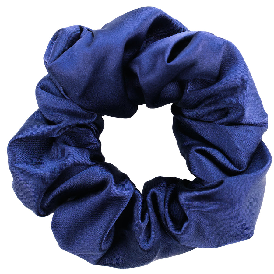 Blue scrunchie on a white background