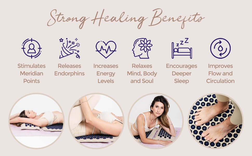 benefits of using shika acupressure mat and pillow set from just 20 mins