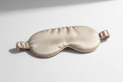beige satin eye mask
