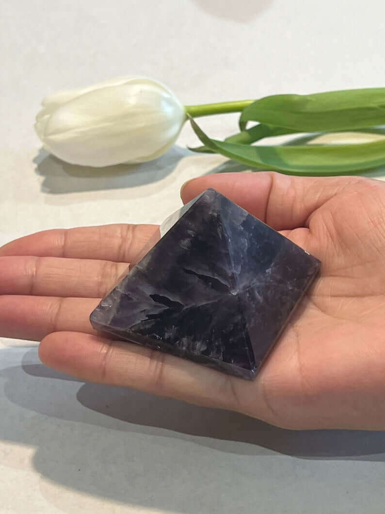 mindfulness stone crystal pyramid charm amethyst stone healing charms