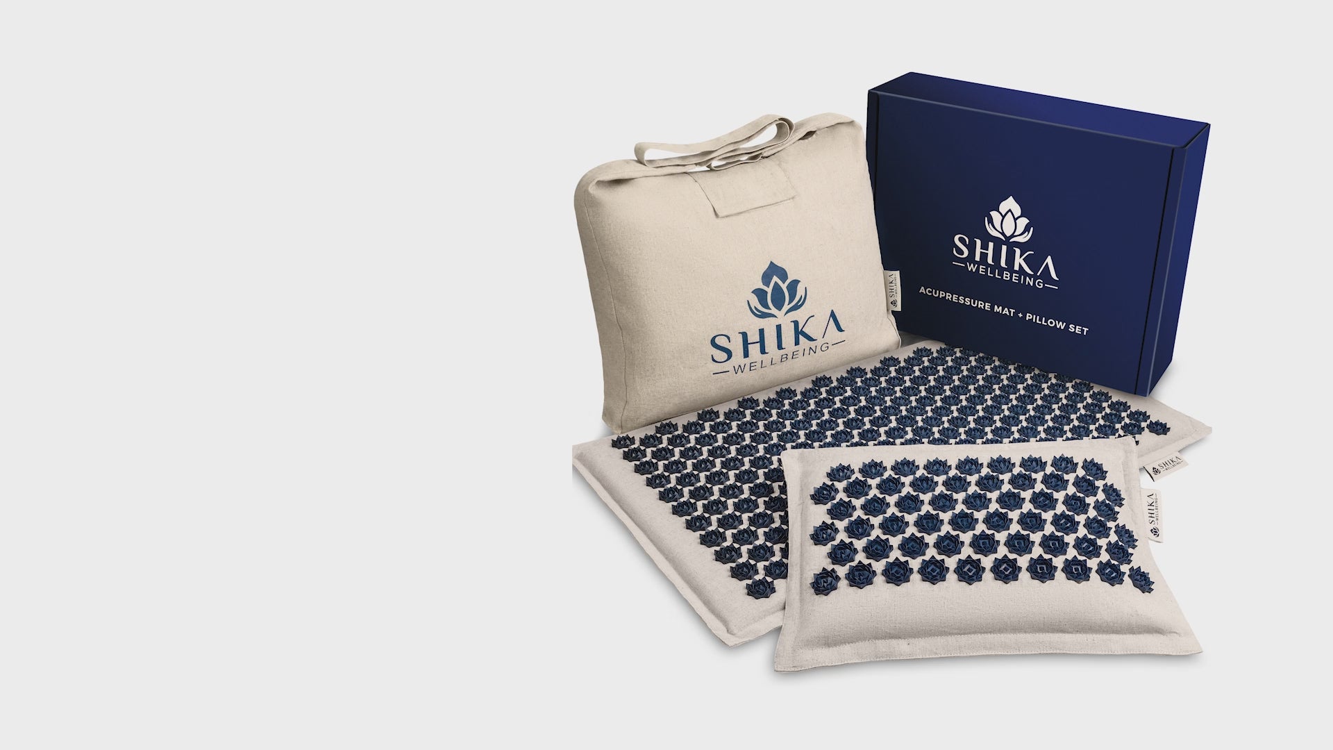 Load video: Premium Acupressure Mat &amp; free Pillow Set | Shika Wellbeing UK